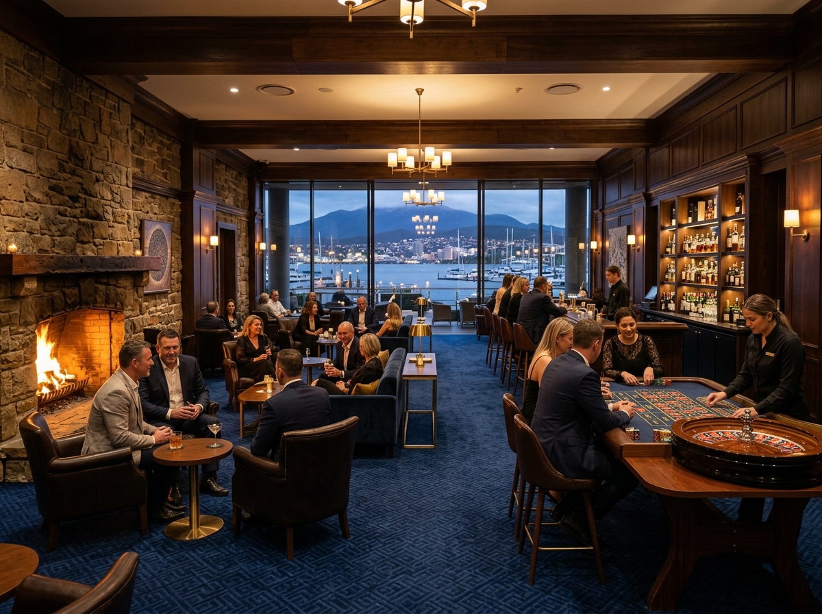 Tasmanian stone and timber casino lounge