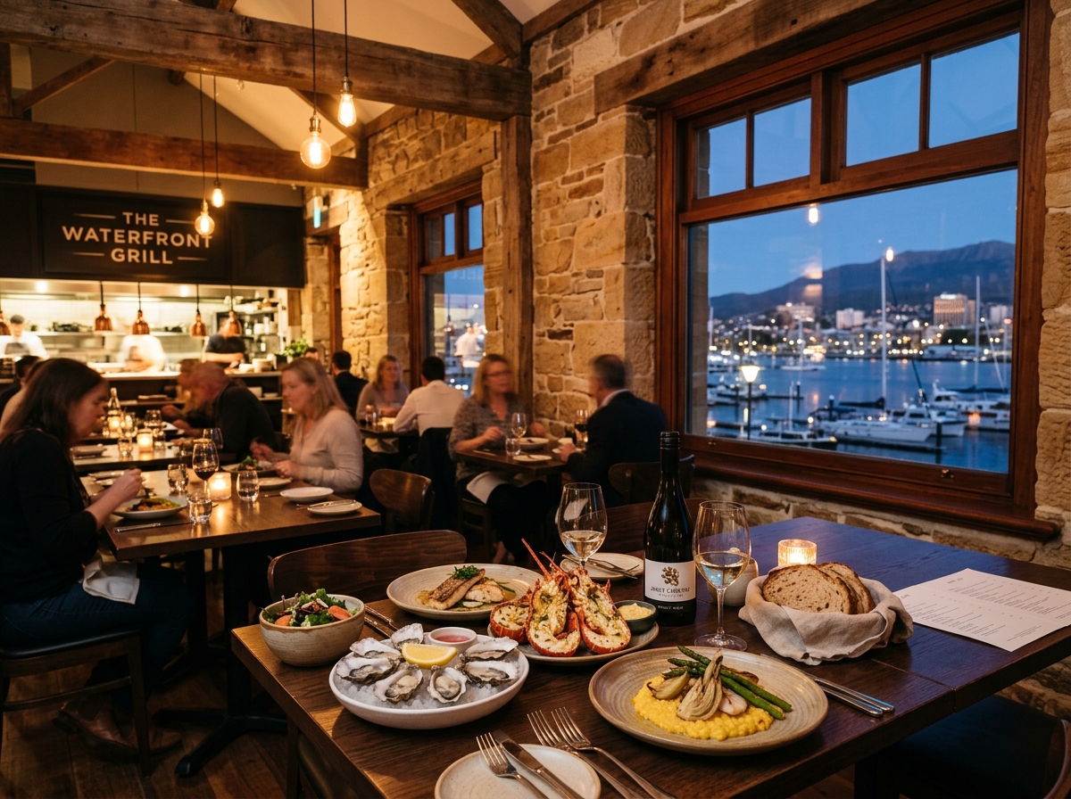 Tasmanian seafood restaurant beside the harbour